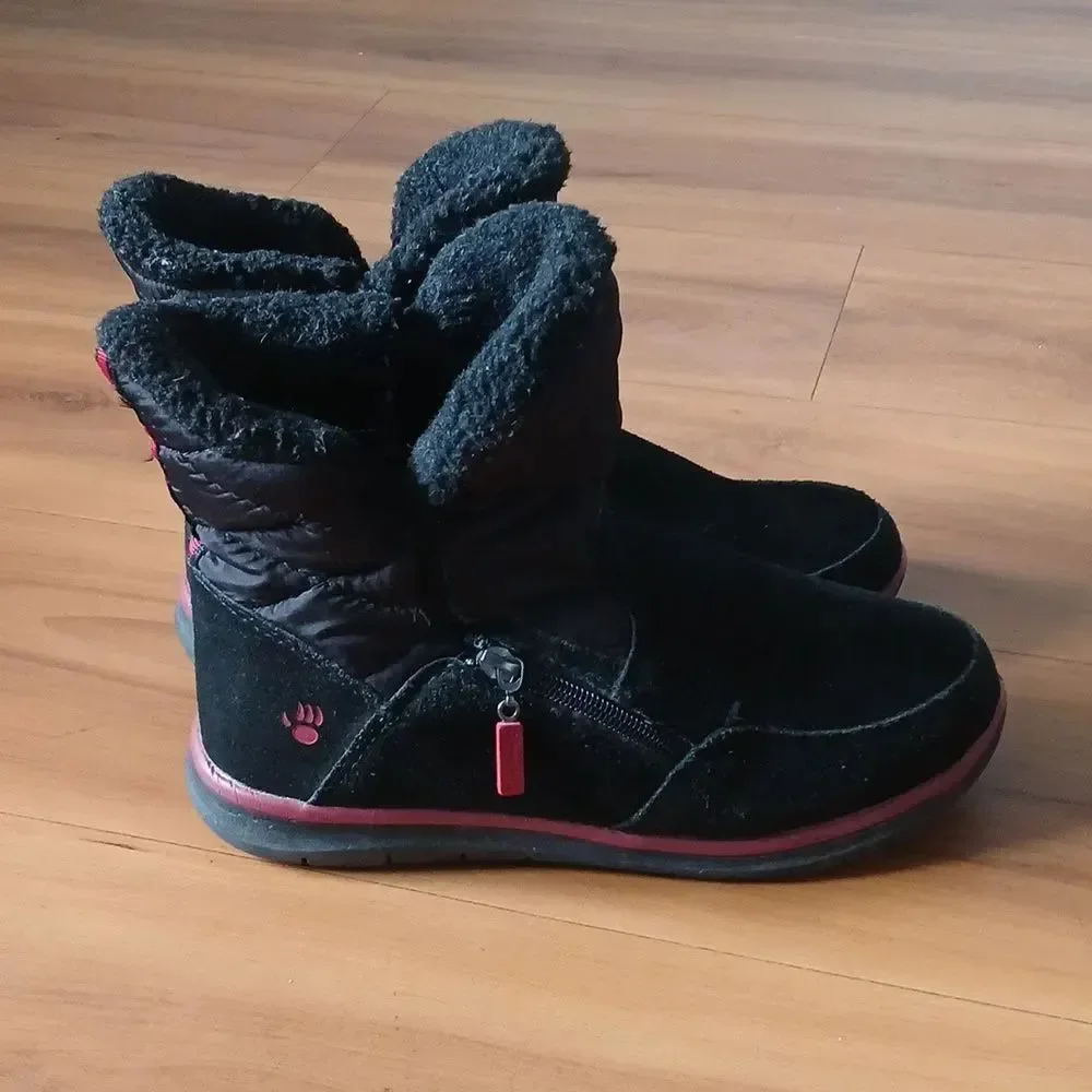 BEARPAW Katy Women’s Black Waterproof Boot Sz 8 EUC